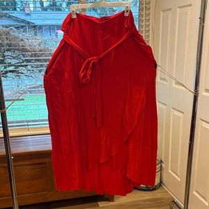Ann Taylor Vibrant Red Asymmetrical Skirt